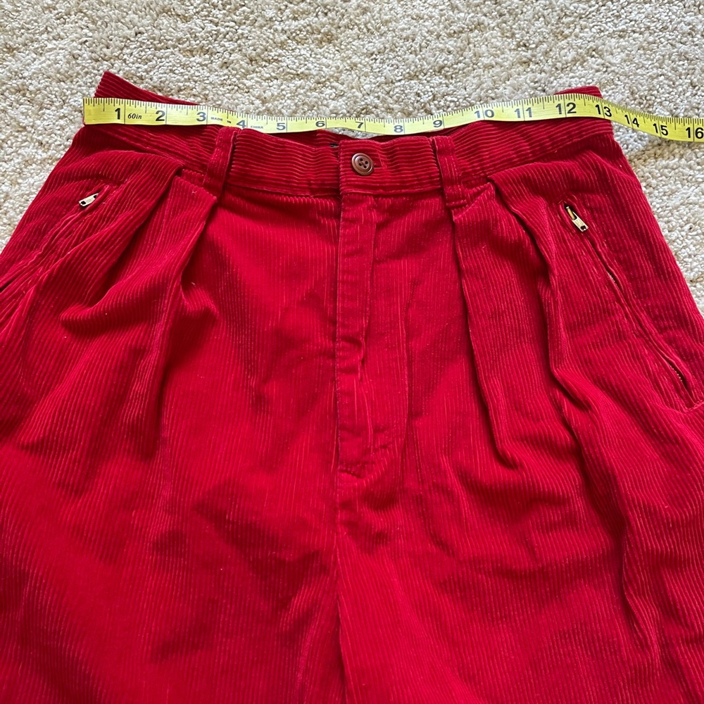 VTG 90s Ralph Lauren Country Red Corduroy High Waisted Shorts Women’s Sz 6 FLAW - Picture 6 of 10